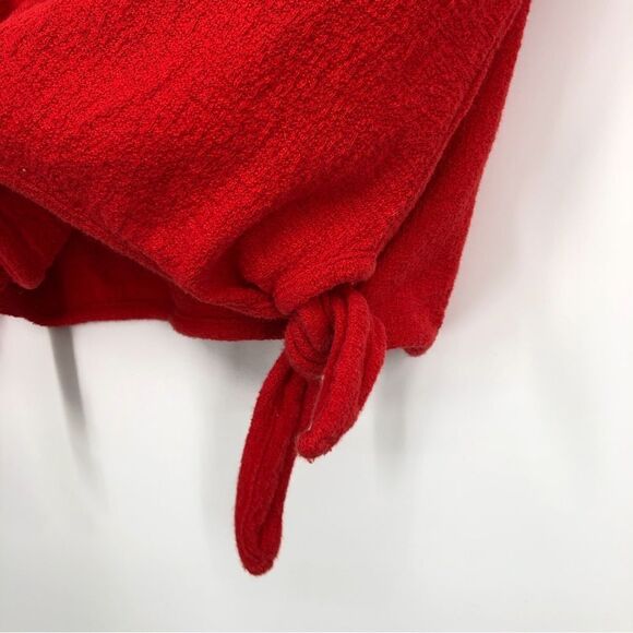 Madewell Texture & Thread Modern Side-Tie Top Womens S Red - Picture 7 of 10